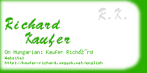 richard kaufer business card